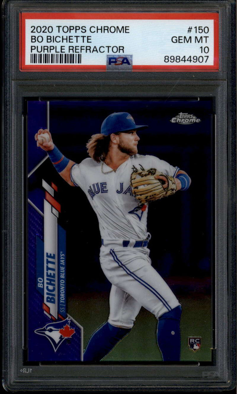 SOLD 185477 2020 Topps Chrome Purple Refractor 150 Bo Bichette Rookie RC 239/299 PSA 10 GEM