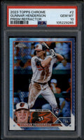 SOLD 185483 2023 Topps Chrome Prism Refractor 2 Gunnar Henderson Rookie RC PSA 10 GEM MT