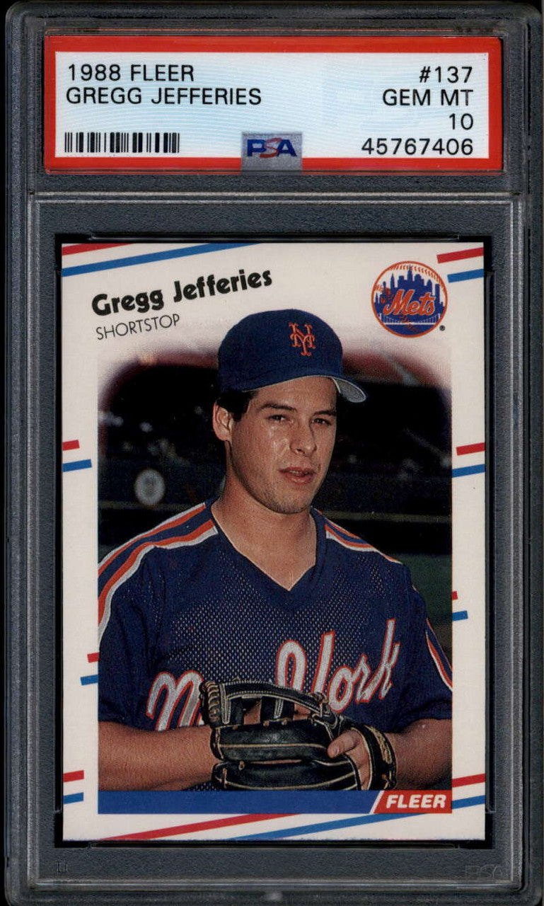 1988 Fleer 137 Gregg Jefferies Rookie RC PSA 10 GEM MT