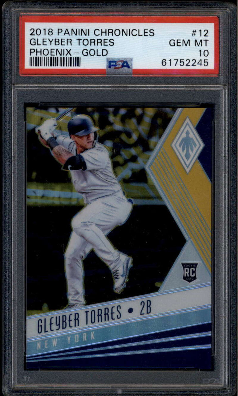 2018 Panini Phoenix Gold Refractor 12 Gleyber Torres Rookie 6/10 PSA 10 GEM MT