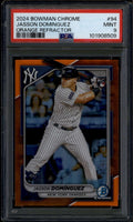 2024 Bowman Chrome Orange Refractor 94 Jasson Dominguez Rookie RC 6/25 PSA 9