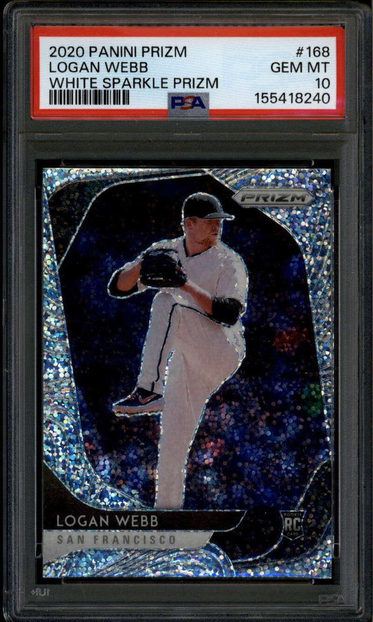 2020 Panini Prizm Prizms White Sparkle Refractor 168 Logan Webb Rookie RC PSA 10