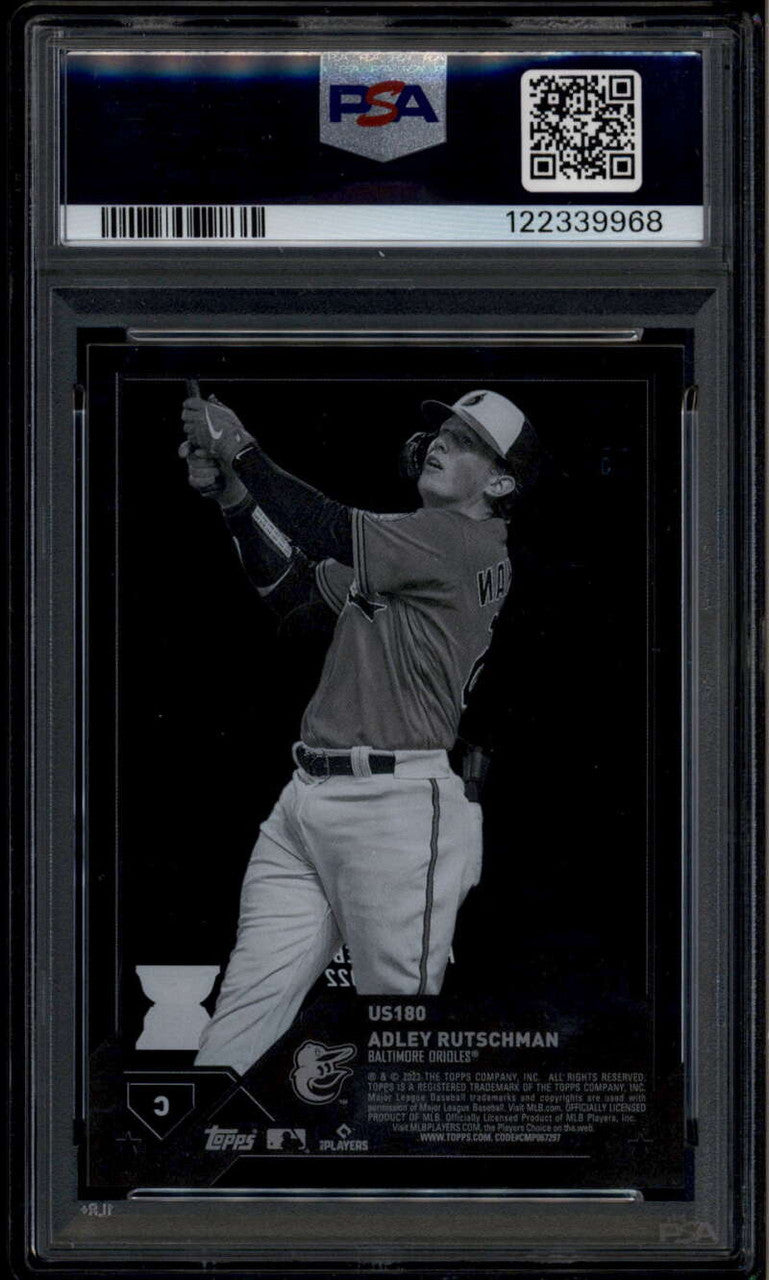 2023 Topps Update Clear us180 Adley Rutschman RD Rookie Debut RC 5/10 PSA 8