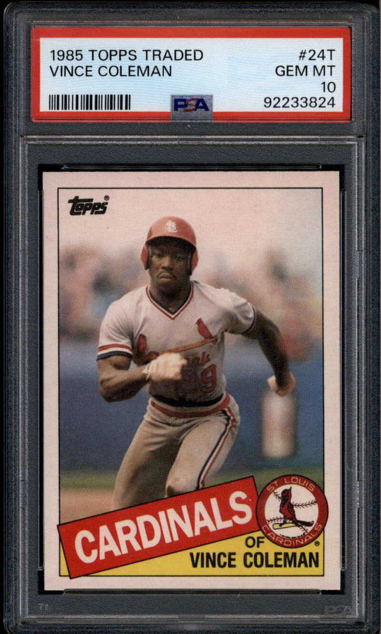SOLD 185518 1985 Topps Traded 24t Vince Coleman XRC Rookie RC PSA 10 GEM MT