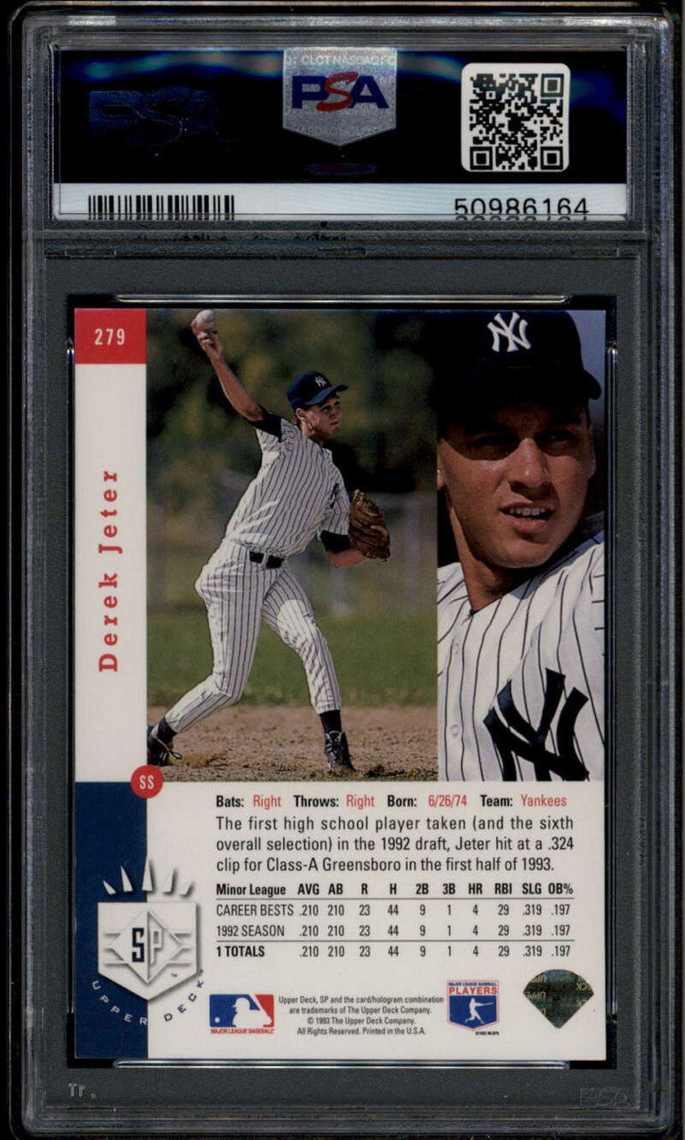 1993 SP 279 Derek Jeter FOIL Rookie RC PSA 6 EX-MT