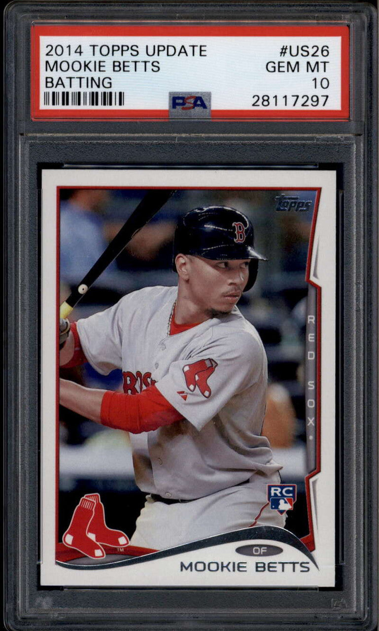 2014 Topps Update us26a Mookie Betts Batting Rookie RC PSA 10 GEM MT
