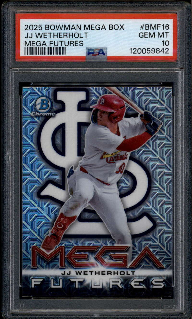 2025 Bowman Chrome Mega Box Futures bmf16 JJ Wetherholt Rookie RC PSA 10 GEM MT