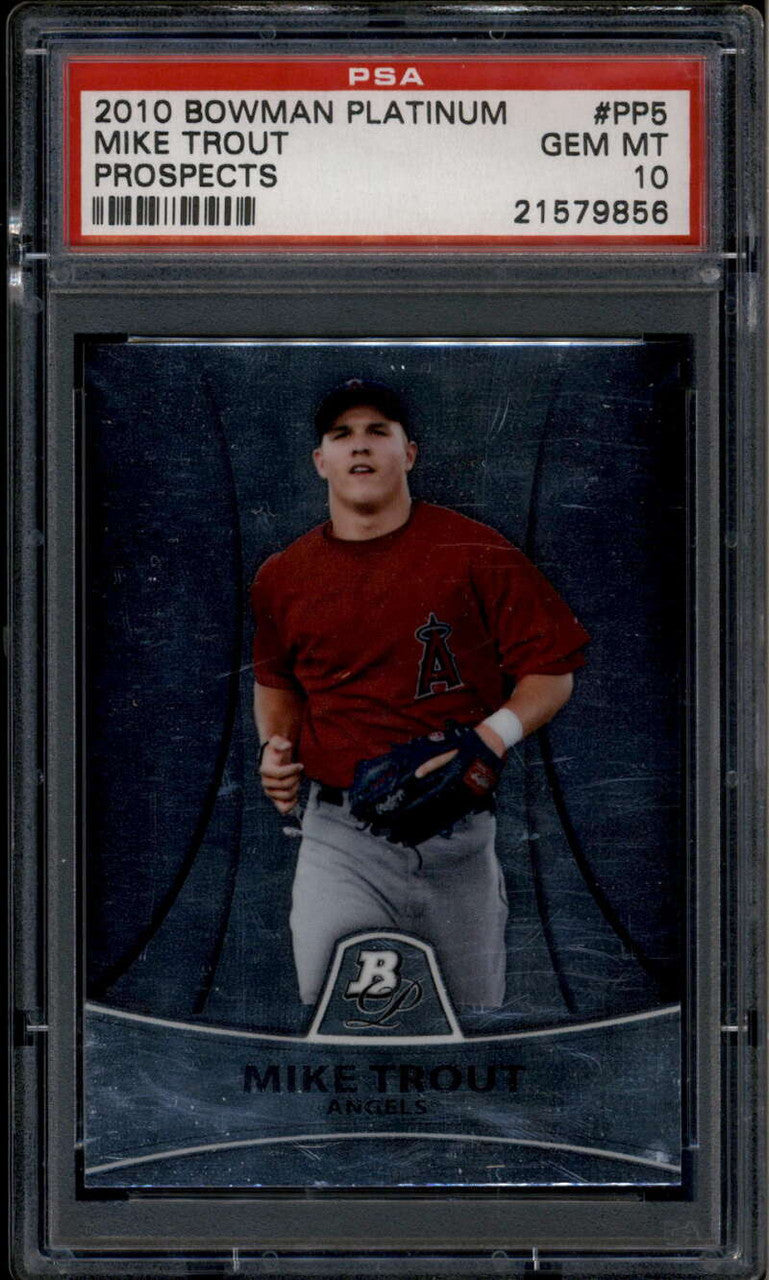 SOLD 185529 2010 Bowman Platinum Prospects pp5 Mike Trout Rookie RC PSA 10 GEM MT