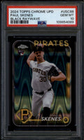 2024 Topps Chrome Update Black RayWave Refractor Paul Skenes Rookie RC 3/10 PSA