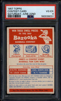 1957 Topps cc3 Contest Card Saturday June 22nd Dodgers Yankees Cardinals PSA 4 1