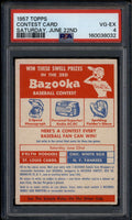 1957 Topps cc3 Contest Card Saturday June 22nd Dodgers Yankees Cardinals PSA 4 2