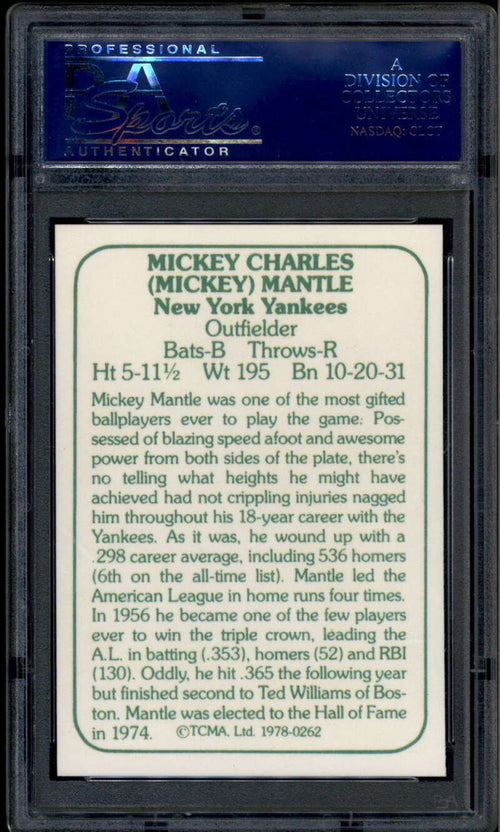 1978 TCMA The 1960's 60's I 262 Mickey Mantle PSA 9 MINT