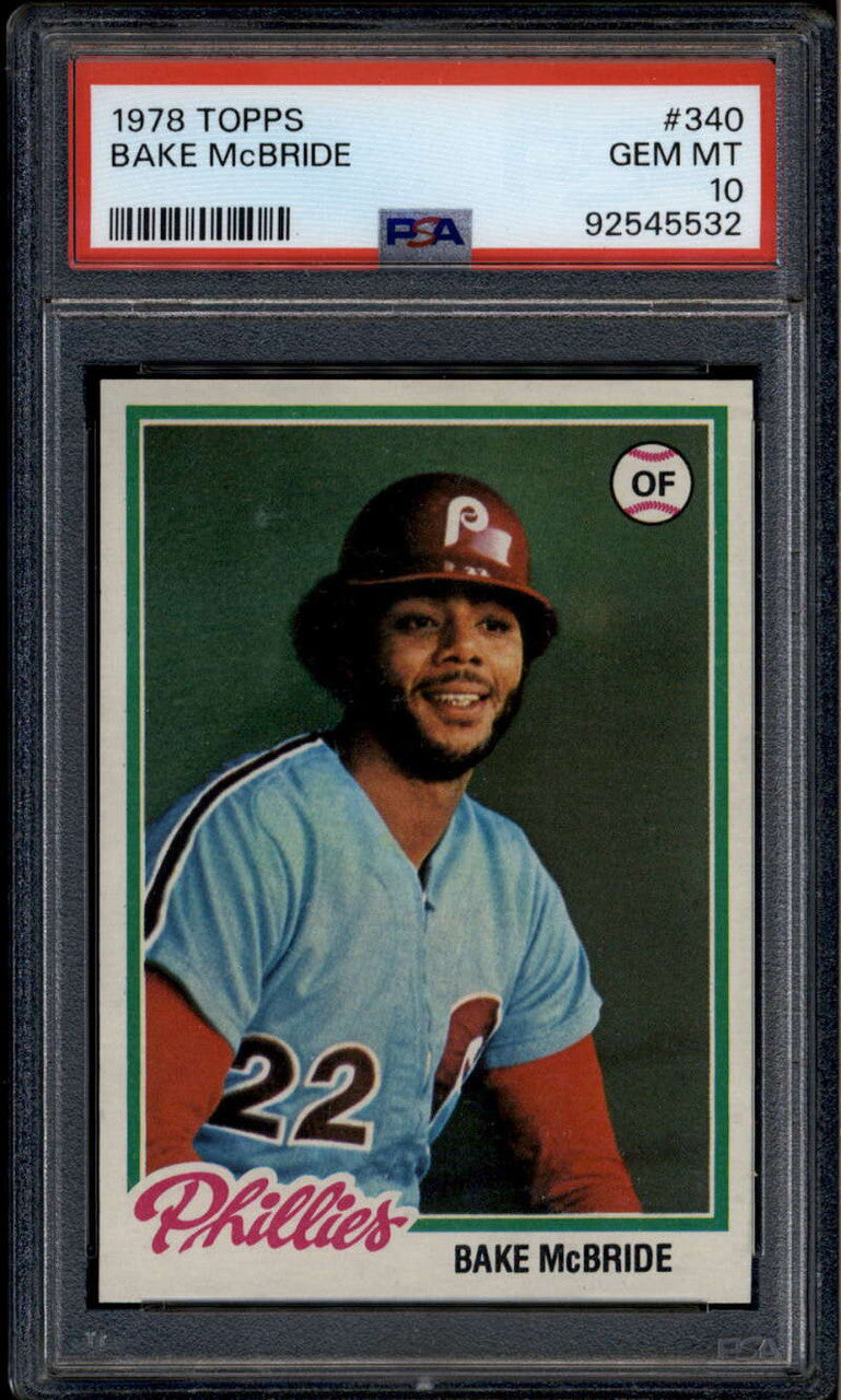 SOLD 185567 1978 Topps 340 Bake McBride PSA 10 GEM MT