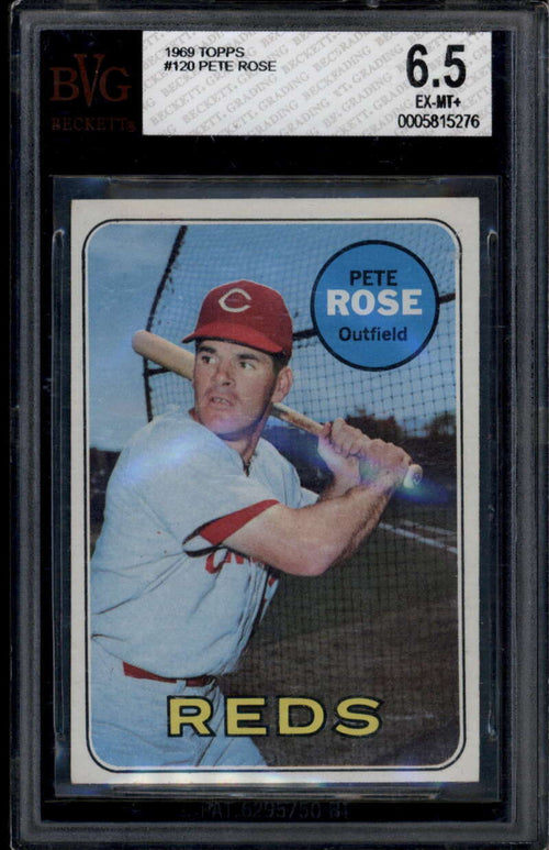 1969 Topps 120 Pete Rose BVG BGS 6.5 EX-MT+