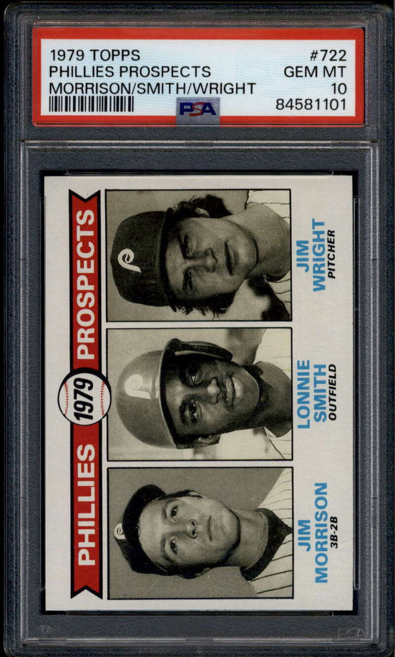 SOLD 185585 1979 Topps 722 Phillies Wright Morrison Lonnie Smith Rookie RC PSA 10 84581101