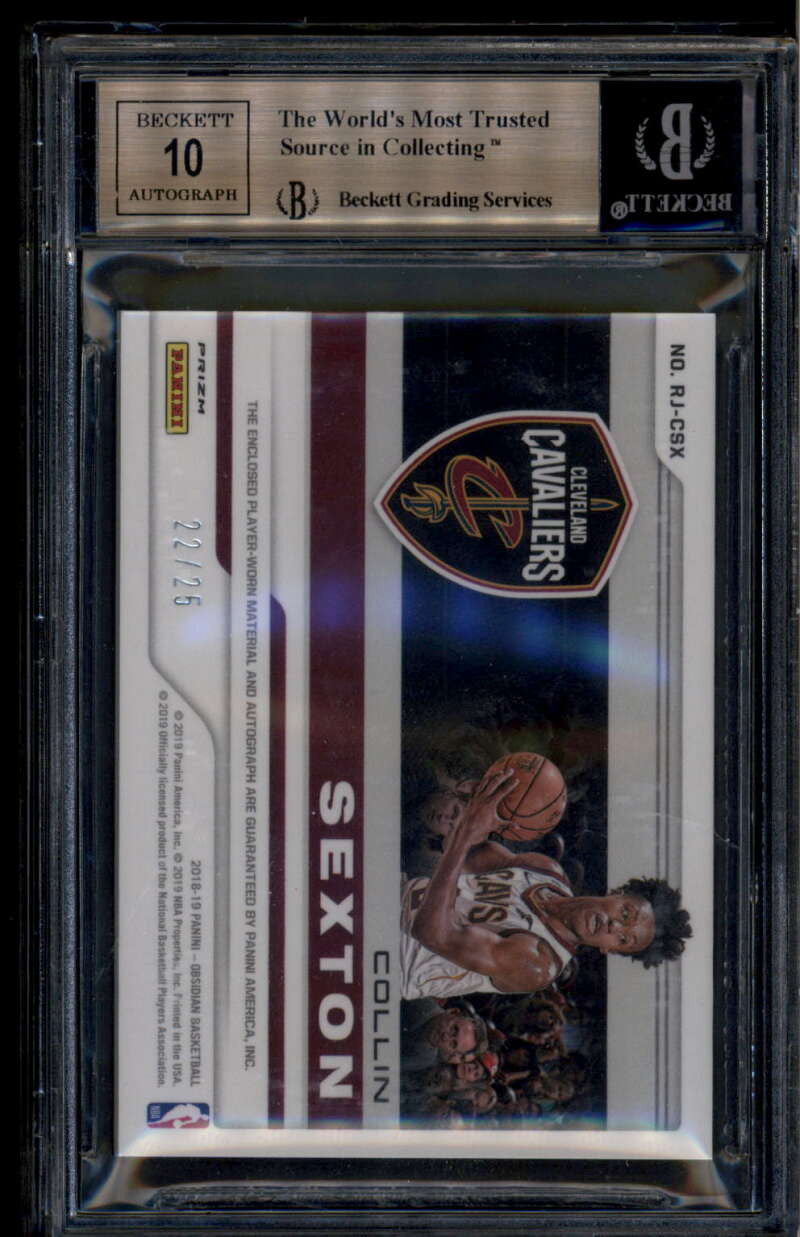 2018-19 Panini Obsidian Autograph Green Collin Sexton RC Jersey Auto /25 BGS 9.5