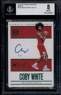 2019-20 Panini Encased Green 124 Coby White Rookie RC Auto 4/5 BGS 8 NM-MT