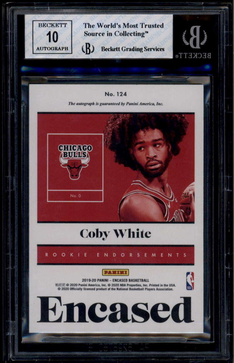 2019-20 Panini Encased Green 124 Coby White Rookie RC Auto 4/5 BGS 8 NM-MT