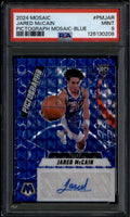 2024-25 Panini Mosaic Pictographs Blue Jared McCain Rookie RC Auto 34/35 PSA 9