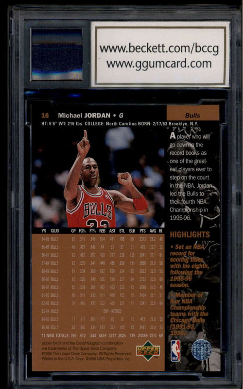 1996-97 Upper Deck Michael Jordan BCCG 10 MINT Better Practice-Worn UNC Shorts