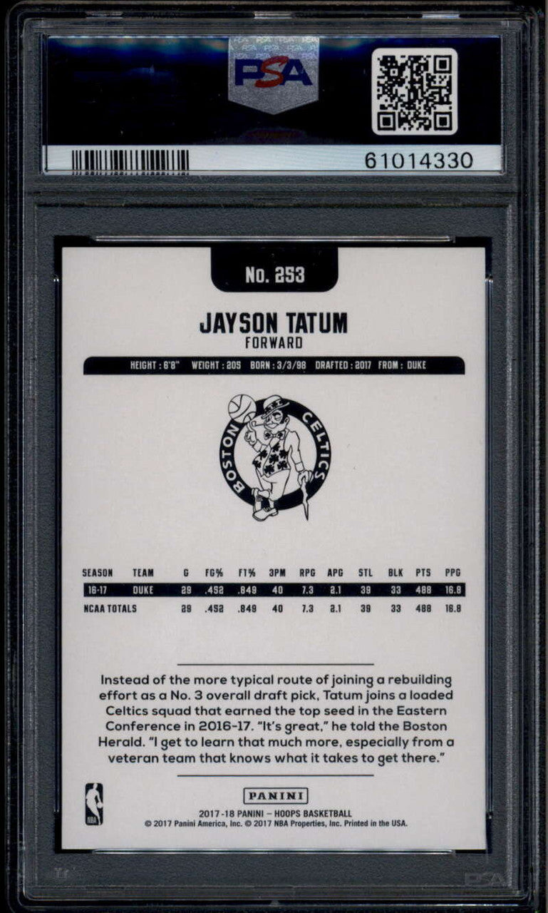 2017-18 Hoops 253 Jayson Tatum Rookie RC PSA 10 GEM MT