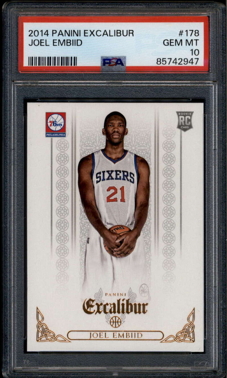 SOLD 185676 2014-15 Panini Excalibur 178 Joel Embiid Rookie RC PSA 10 GEM MT
