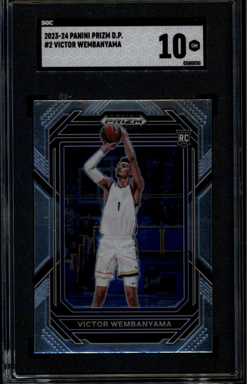 2023-24 Panini Prizm Draft Picks 2 Victor Wembanyama Rookie RC SGC 10 GM 0580050