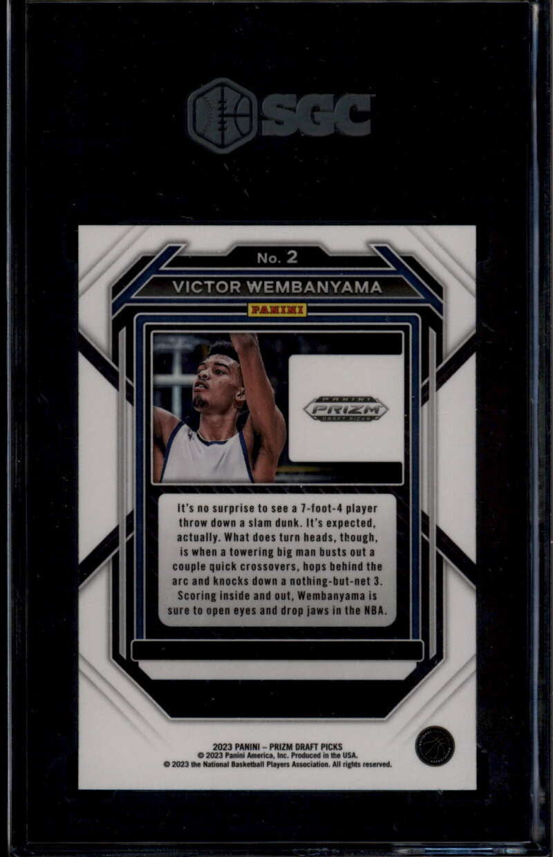 2023-24 Panini Prizm Draft Picks 2 Victor Wembanyama Rookie RC SGC 10 GM 2636217