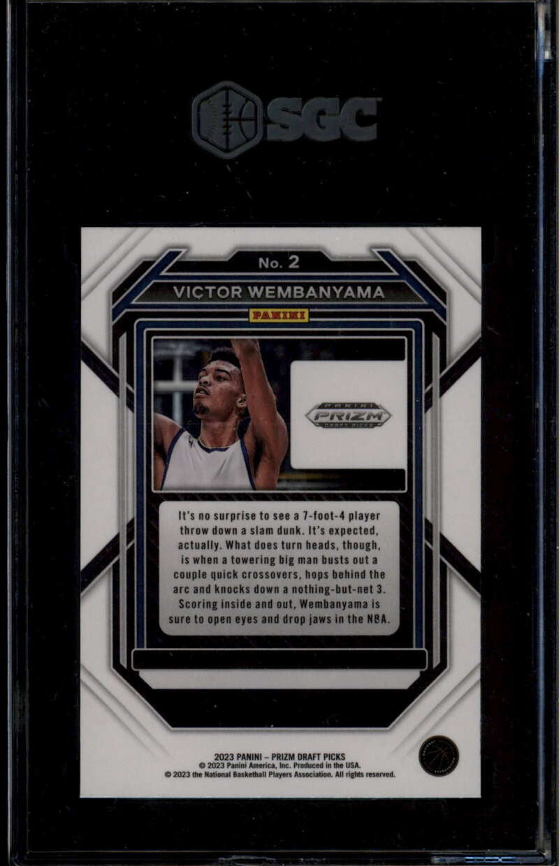 2023-24 Panini Prizm Draft Picks 2 Victor Wembanyama Rookie RC SGC 10 GM 7058748