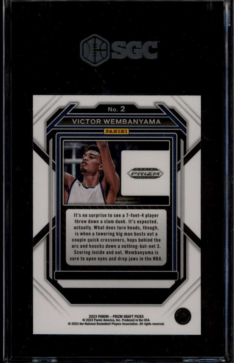 2023-24 Panini Prizm Draft Picks 2 Victor Wembanyama Rookie RC SGC 10 GM 9627835