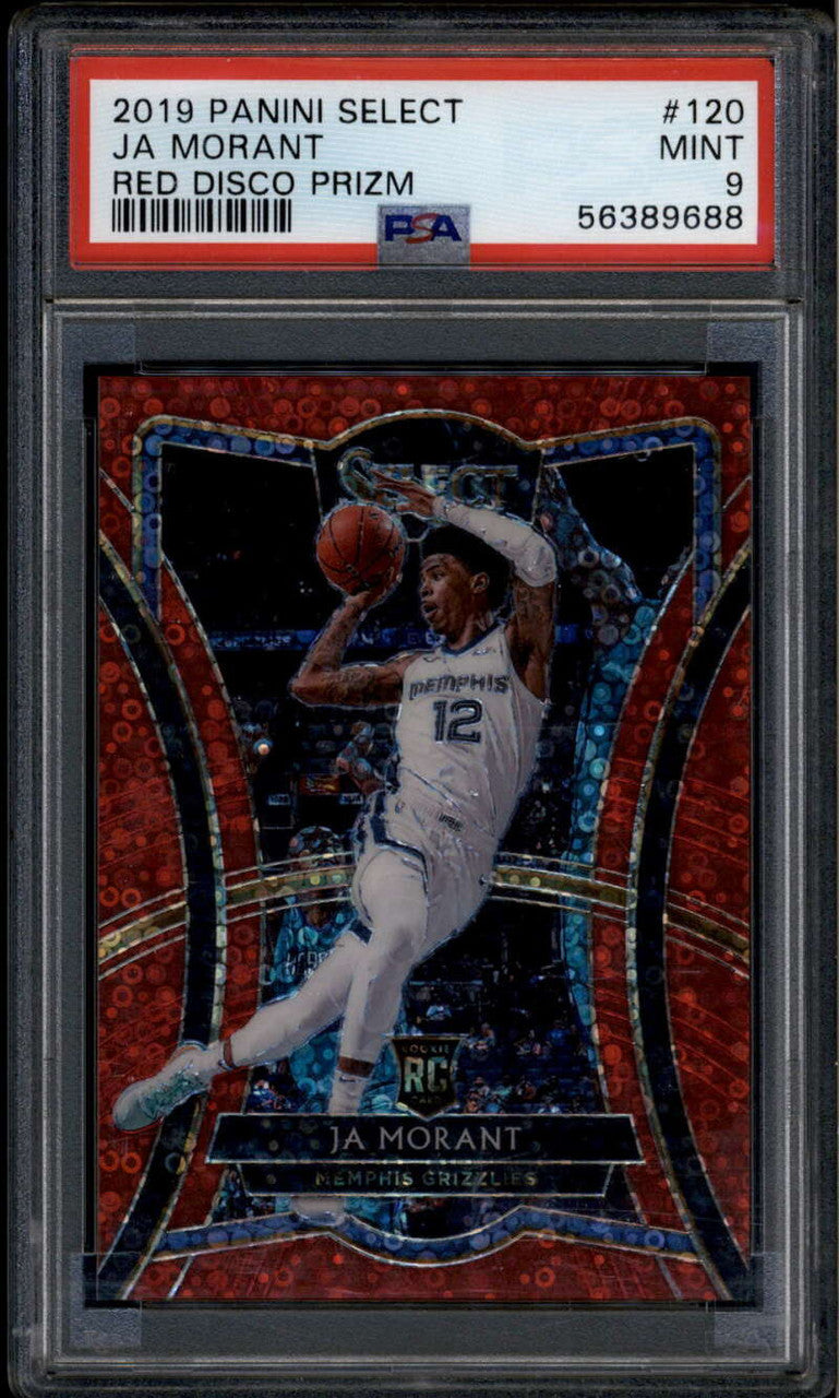 2019-20 Select Prizms Disco Red Refractor 120 Ja Morant Rookie RC 30/49 PSA 9