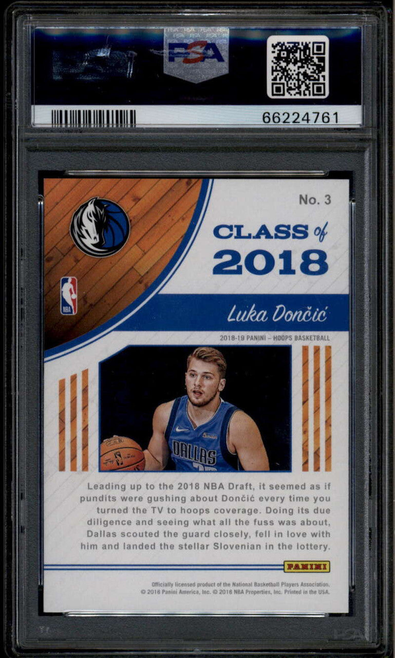 2018-19 Hoops Class of 2018 3 Luka Doncic Rookie RC PSA 10 GEM MT