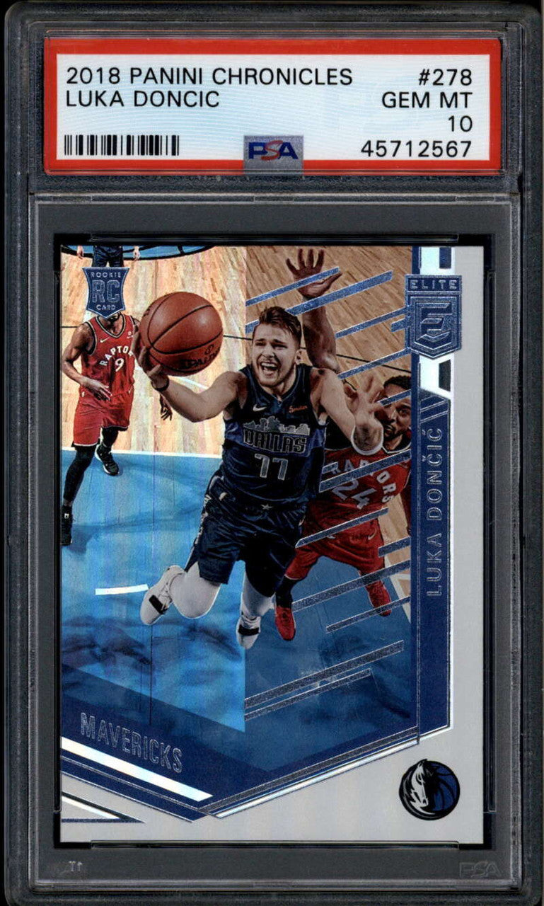 SOLD 185689 2018-19 Panini Chronicles 278 Luka Doncic Elite Rookie RC PSA 10 GEM MT
