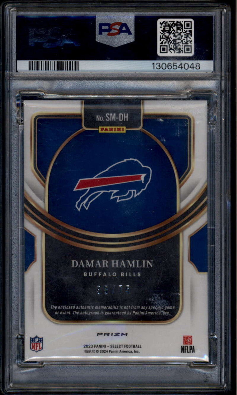 2023 Select Signature Memorabilia Prizm Blue 7 Damar Hamlin Jersey Auto 35/75