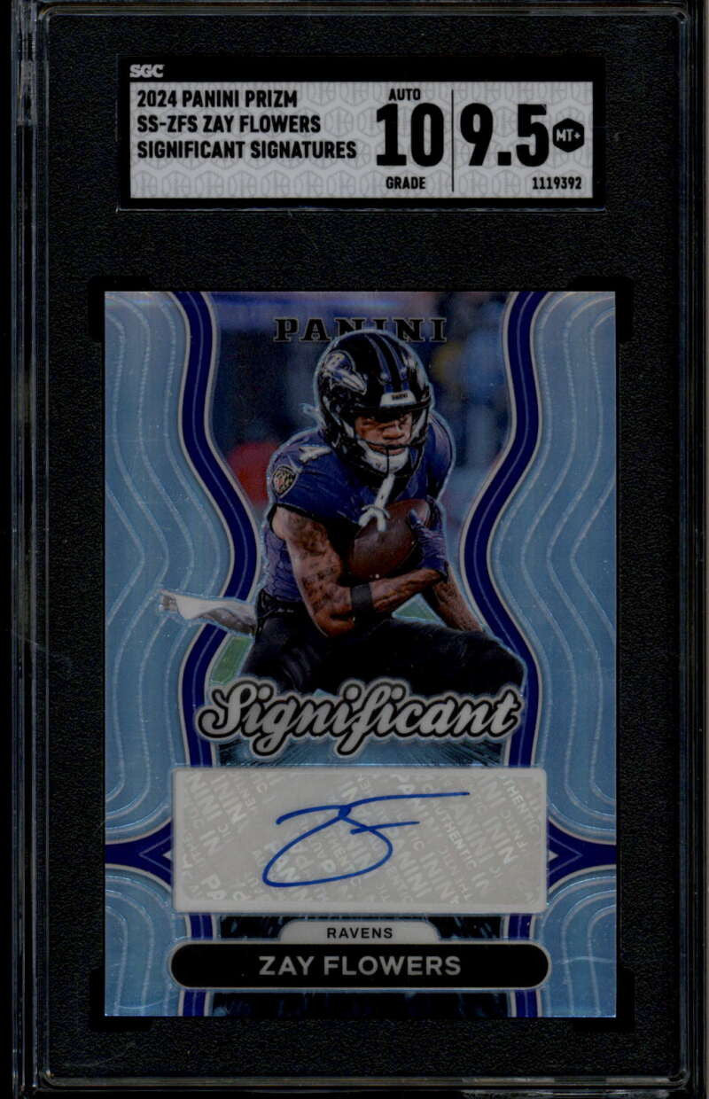 2024 Panini Prizm Significant Signatures 26 Zay Flowers Auto SGC 9.5 MT+ 10