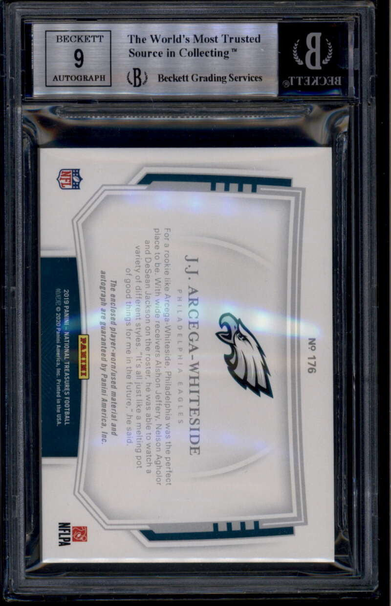 2019 Panini National Treasures Black 176 J. J. Arcega-Whiteside RC Patch Auto /5