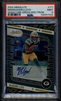 SOLD 185716 2024 Absolute Signatures Spectrum Green MarShawn Lloyd Rookie RC Auto /25 PSA 9