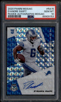SOLD 185717 2020 Panini Mosaic Rookie Autographs Mosaic 15 D'Andre Swift RC Auto PSA 10 GEM