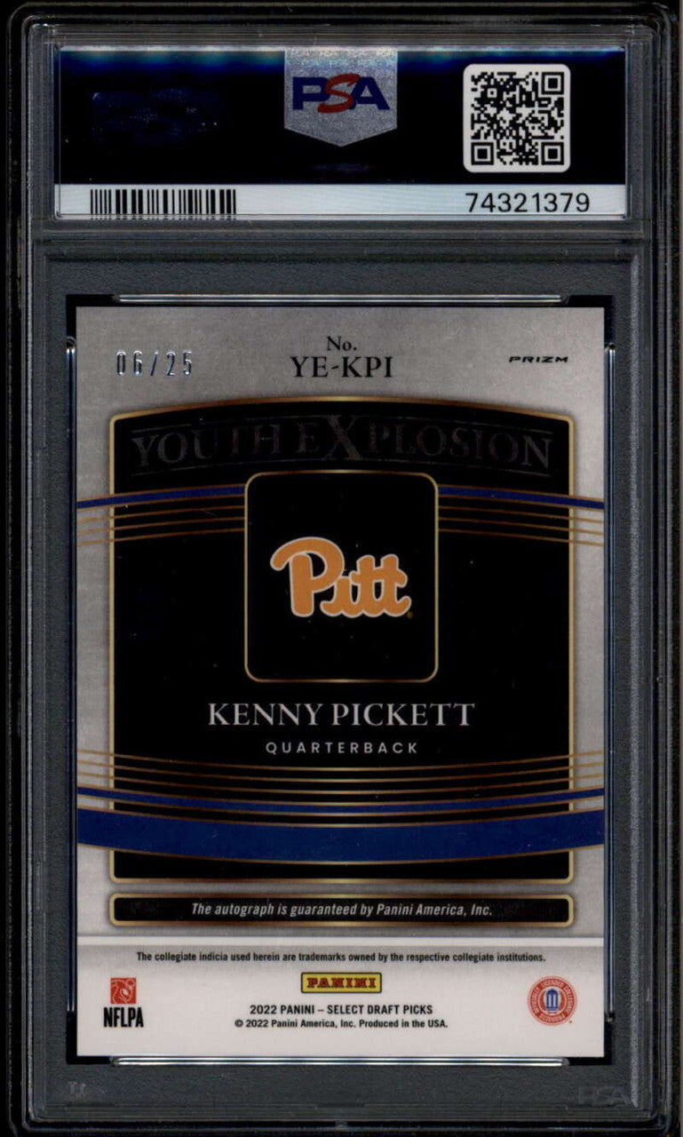 2022 Select Draft Picks Youth Explosion Tie Dye Kenny Pickett RC Auto /25 PSA 10