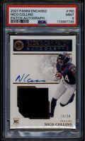 2021 Panini Encased 150 Nico Collins Rookie Cap Hat Patch Auto 10/50 PSA 9 MINT