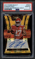 SOLD 185747 2017 Select Rookie Signatures Prizm Gold Die Cut Kareem Hunt RC Auto 9/10 PSA 10