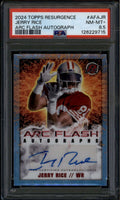 SOLD 185752 2024 Topps Resurgence Arc Flash Autographs AFAJR Jerry Rice Auto PSA 8.5 NM-MT+
