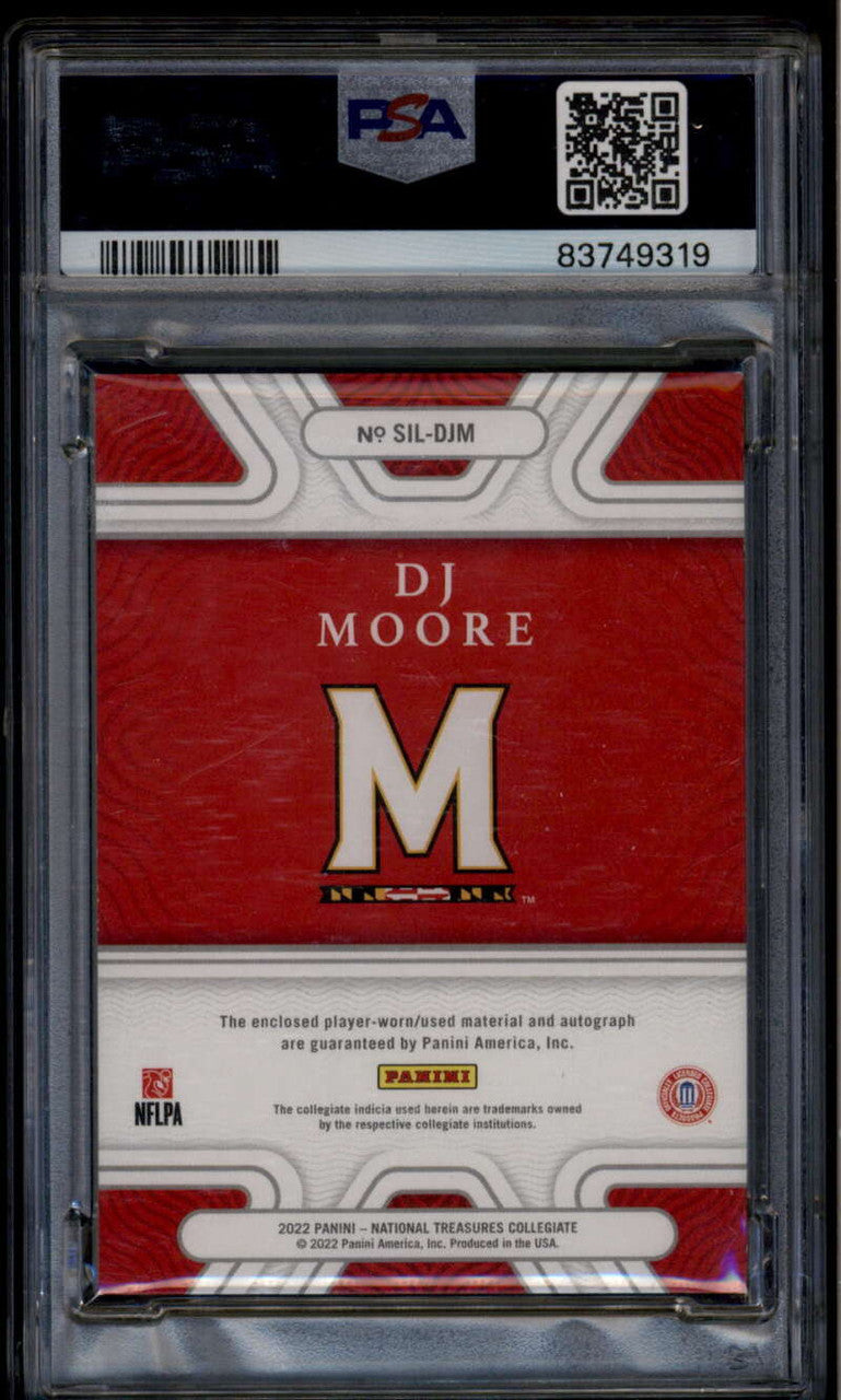 2022 Panini National Treasures Silhouettes DJ Moore Logo Patch Auto 1/1 PSA 8 10