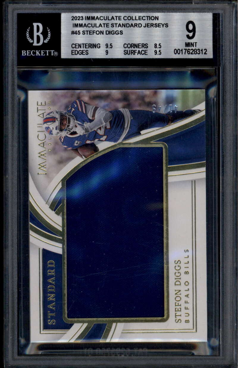 2023 Immaculate Collection Standard 45 Stefon Diggs Jumbo Jersey /49 BGS 9 MINT