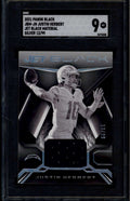 2021 Panini Black Jet Materials Silver 12 Justin Herbert Jersey 13/99 SGC 9 MT