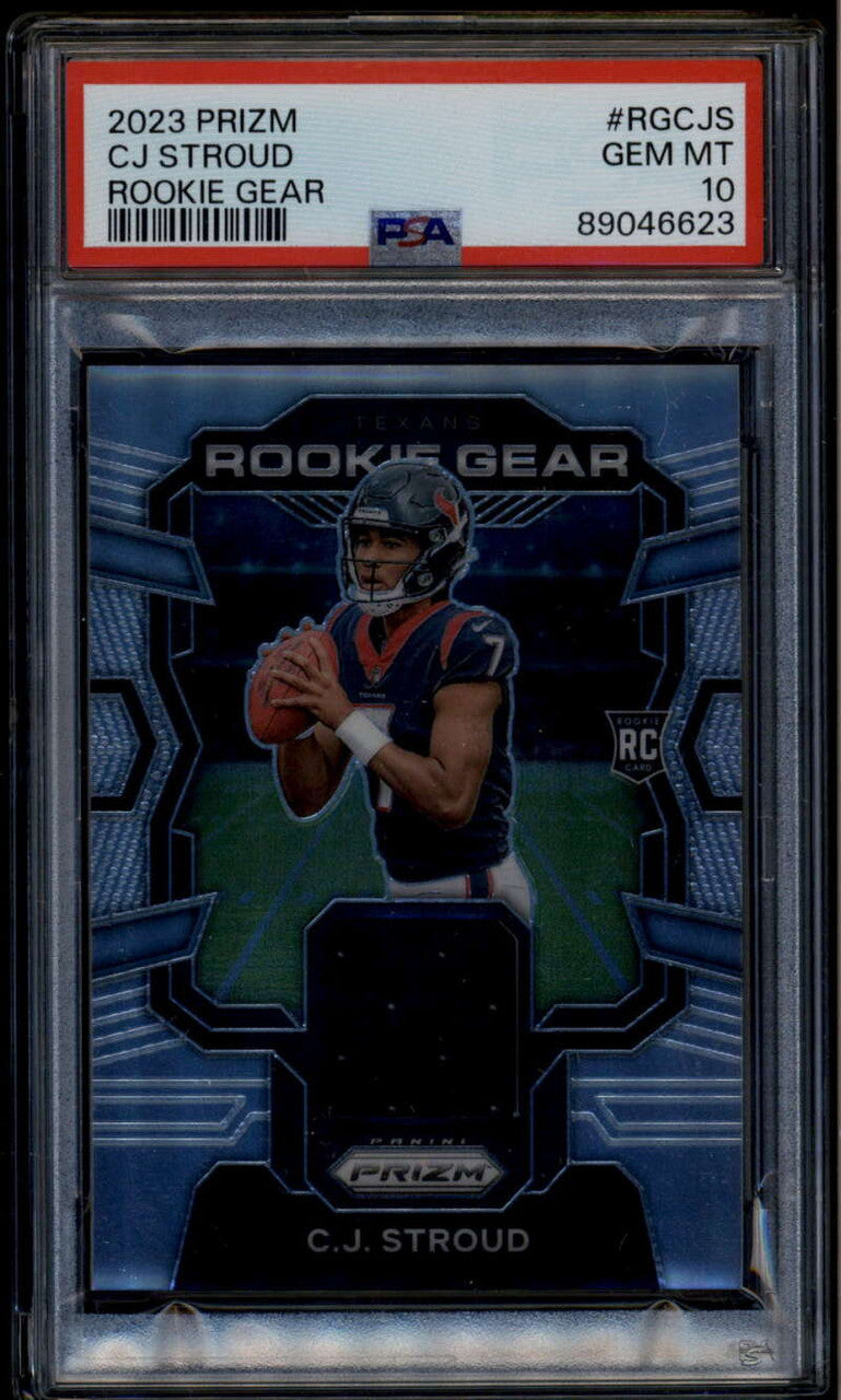 2023 Panini Prizm Rookie Gear 2 CJ Stroud Rookie RC Jersey PSA 10 GEM MT