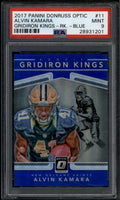2017 Donruss Optic Rookie Gridiron Kings Blue 11 Alvin Kamara RC 93/149 PSA 9