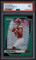 2024 Panini Prizm Prizms Green Wave Refractor 347 Jayden Daniels Rookie RC PSA 9