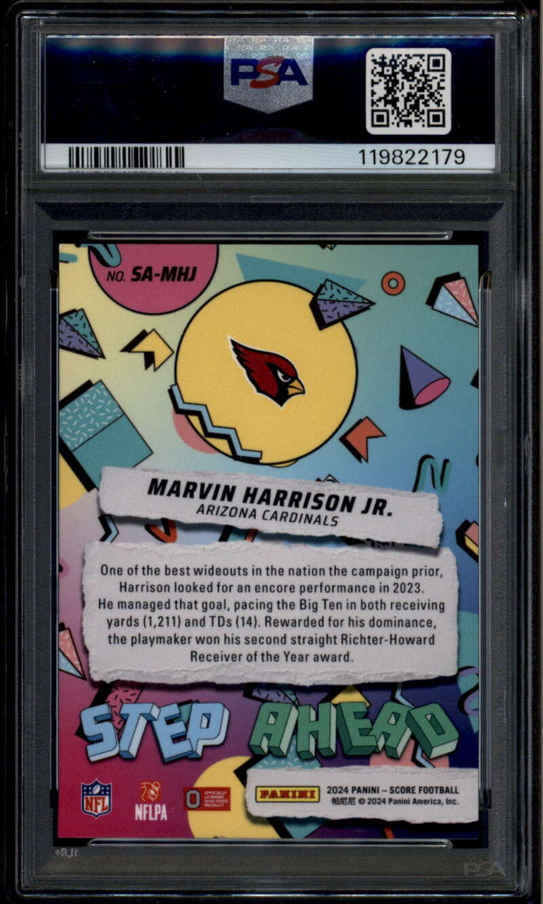 2024 Score Step Ahead 6 Marvin Harrison Jr. Rookie RC PSA 9 MINT