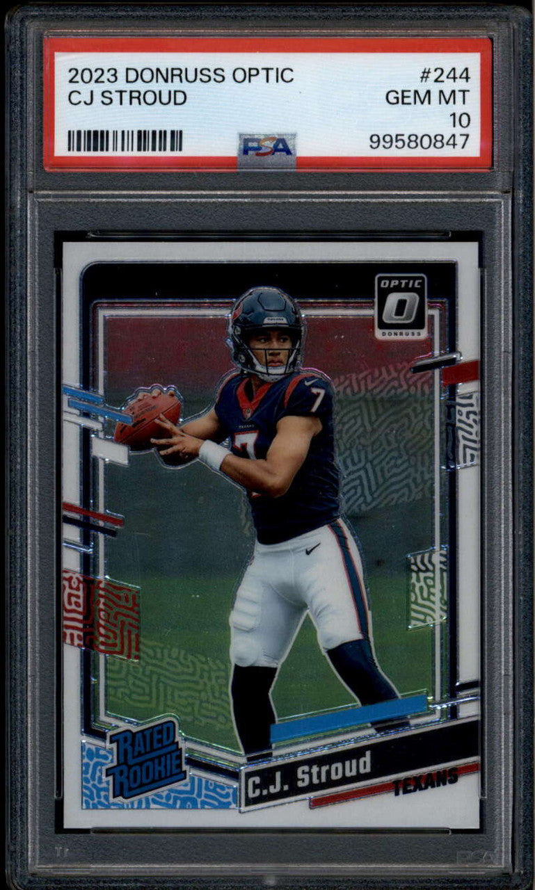 2023 Donruss Optic 244 CJ Stroud RR Rated Rookie RC PSA 10 GEM MT